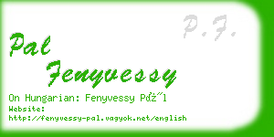 pal fenyvessy business card